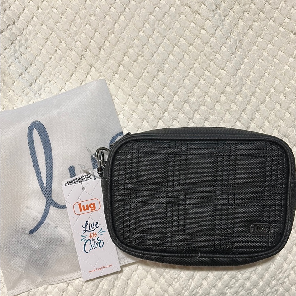 Lug Black Textured Crossbody Bag